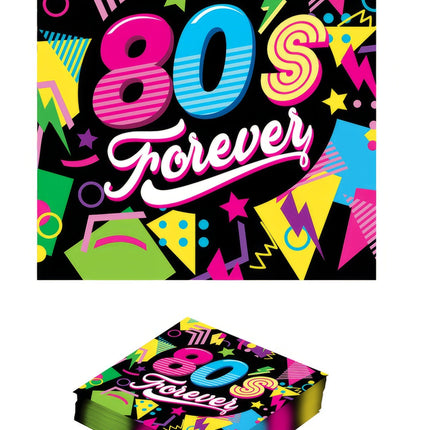 Neon 80S Servietter 33cm 12stk