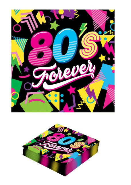 Neon 80S Servetten 33cm 12st