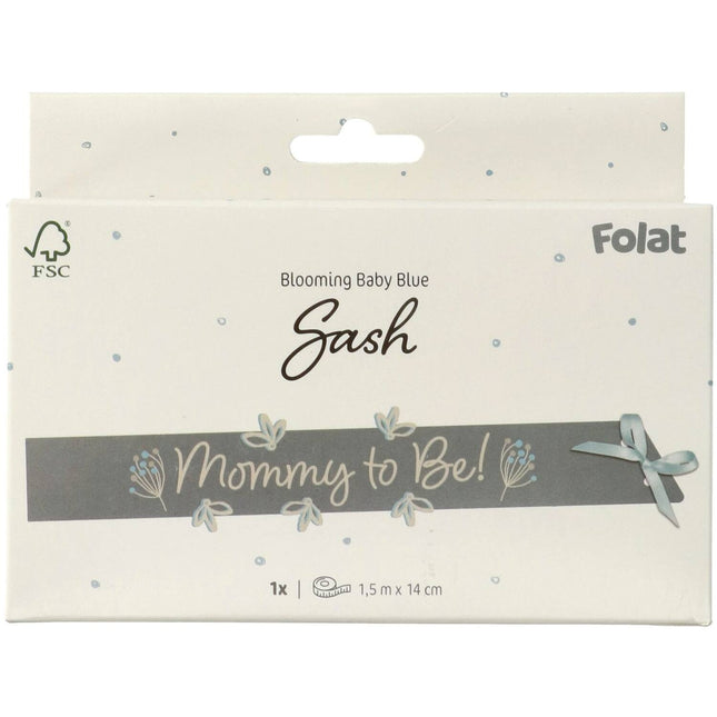 Mommy To Be skærf blå 1,5 m