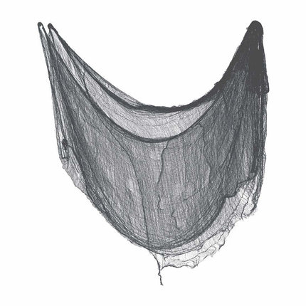 Halloween-gardin, sort stof, 2,28 m