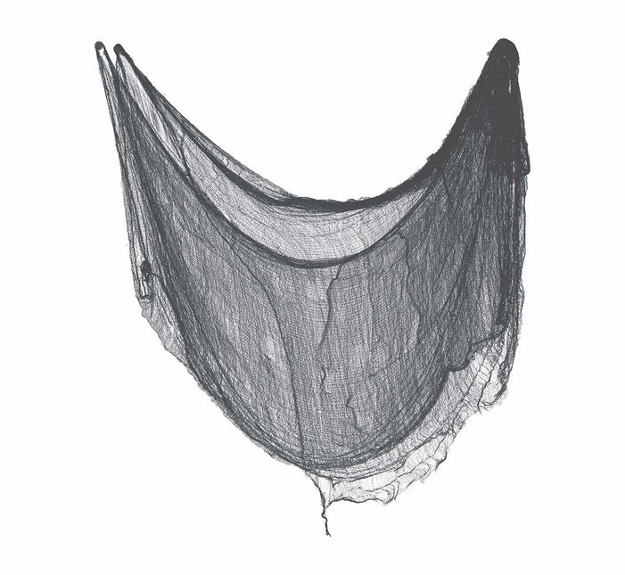 Halloween-gardin, sort stof, 2,28 m