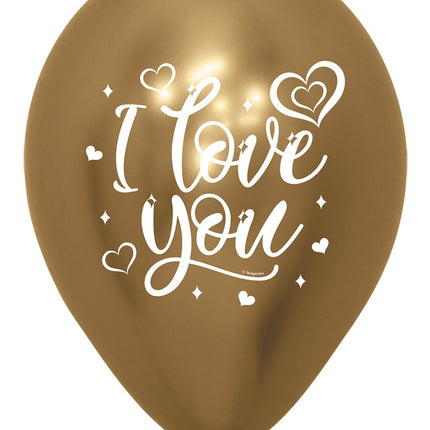 Balloner I Love You Sparkly Reflex Mix 30cm 25stk