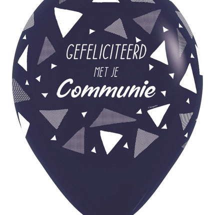 Balloner Tillykke med kommunionen Triangler Marineblå 30cm 25stk