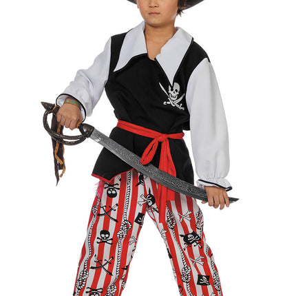 Piratdragt Sort Hvid Dreng