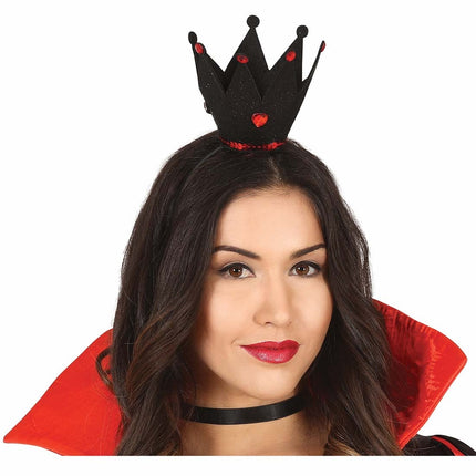 Sort hårbånd med krondiamanter