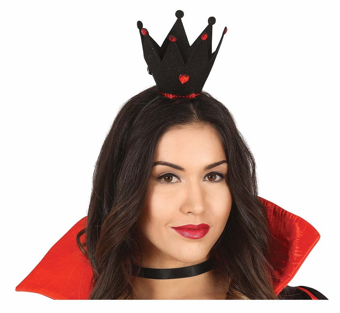 Sort hårbånd med krondiamanter