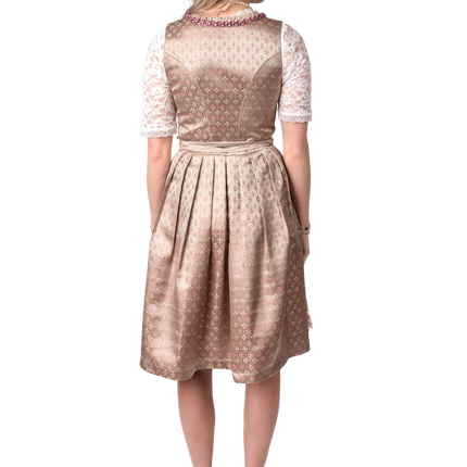 Gold Pink Dirndl Dress Oktoberfest Ladies 2 Pieces