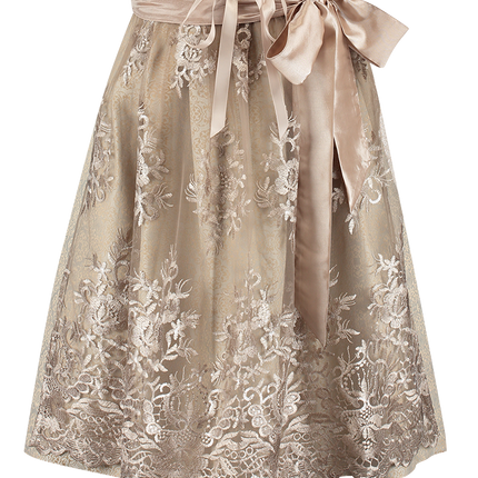 Pink White Creme Dirndl Dress Oktoberfest Women Jaquard