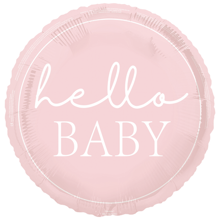 Hello Baby Helium Balloon Pink 45 cm