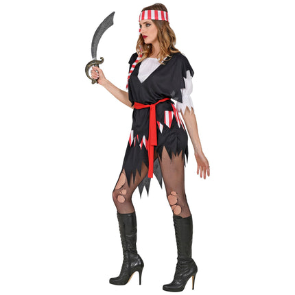 Piratkjole Hvid Sort Damer