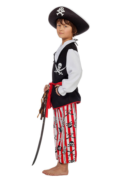 Piratdragt Sort Hvid Dreng