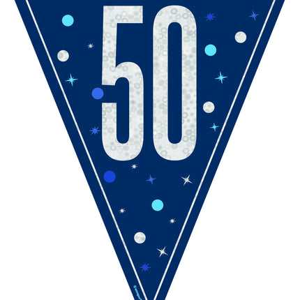 50 års guirlande blå 2,5 m