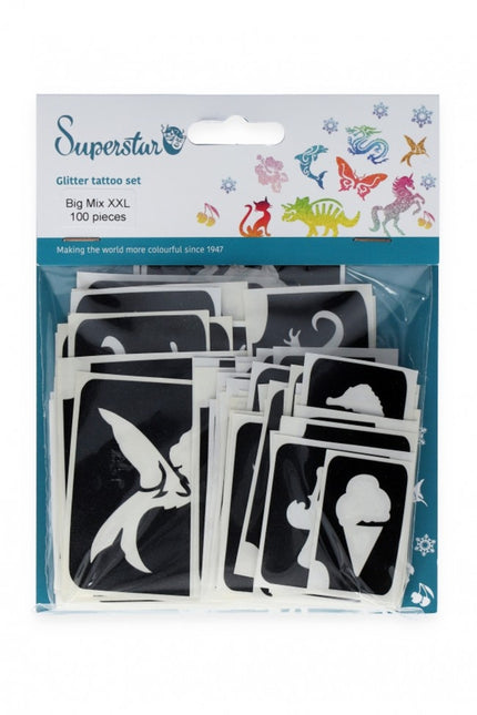 Sort tatoveringsstencil Mix 100 stk