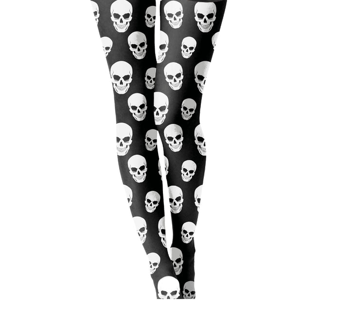 Halloween-leggings med dødningehoved