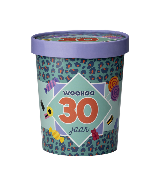 Farvet slikbakke 30 år 12 cm