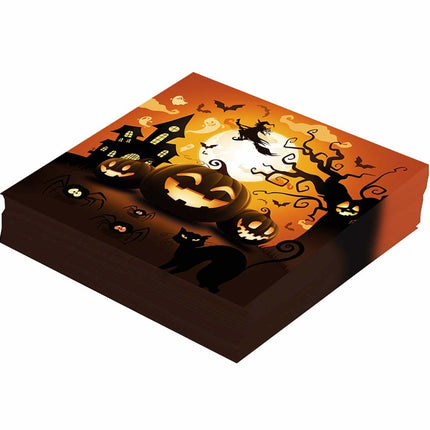 Halloween-servietter græskar 33 cm 12 stk
