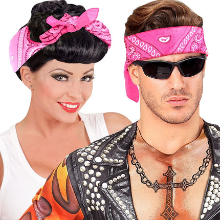 Hippie 60S Bandana Pink 55cm