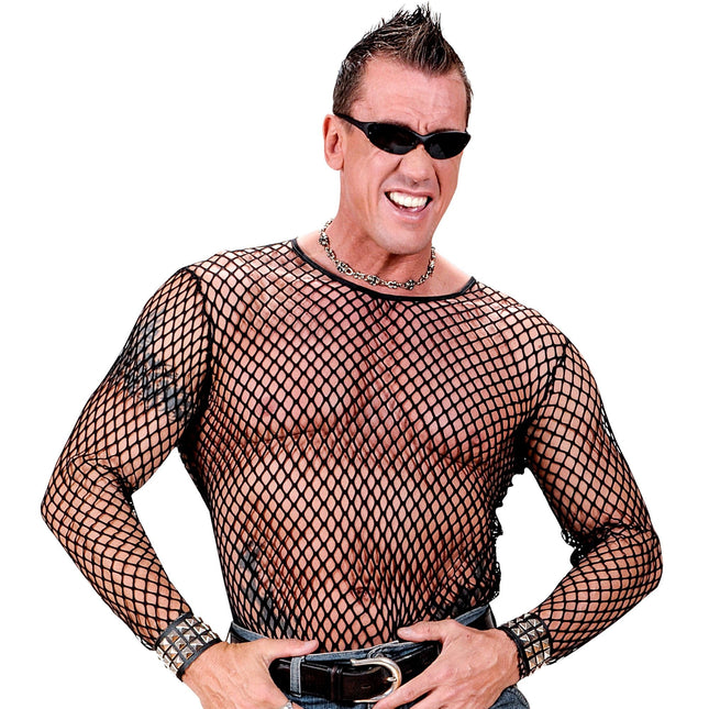 Rocker Shirt Fishnet til mænd