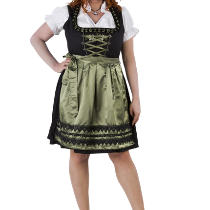 Sort Grøn Dirndl Kjole Oktoberfest Damer