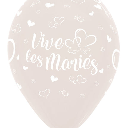 Balloner Vive Les Maries Hearts Crystal Clear 30cm 25stk