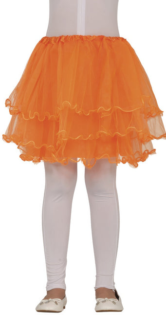Orange tutu pige med flæser 30 cm