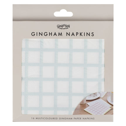 Farvede servietter Pastel 16,5 cm 16 stk