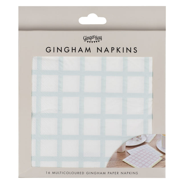 Farvede servietter Pastel 16,5 cm 16 stk