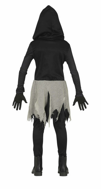 Skelet halloweenkostume pige sort