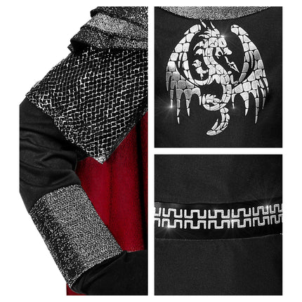 Ridderkostume grå sort dreng