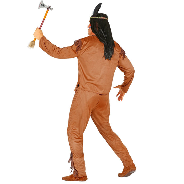 Indianerkostume brun mænd 3 dele