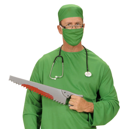 Sølvfarvet falsk sav 55 cm