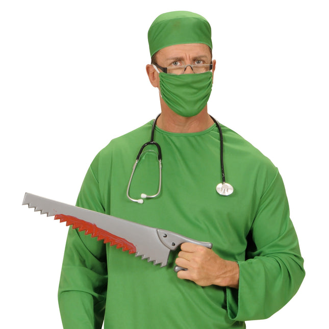 Sølvfarvet falsk sav 55 cm