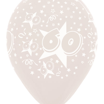 Balloner nummer 60 stjerner krystalklare 30 cm 25 stk