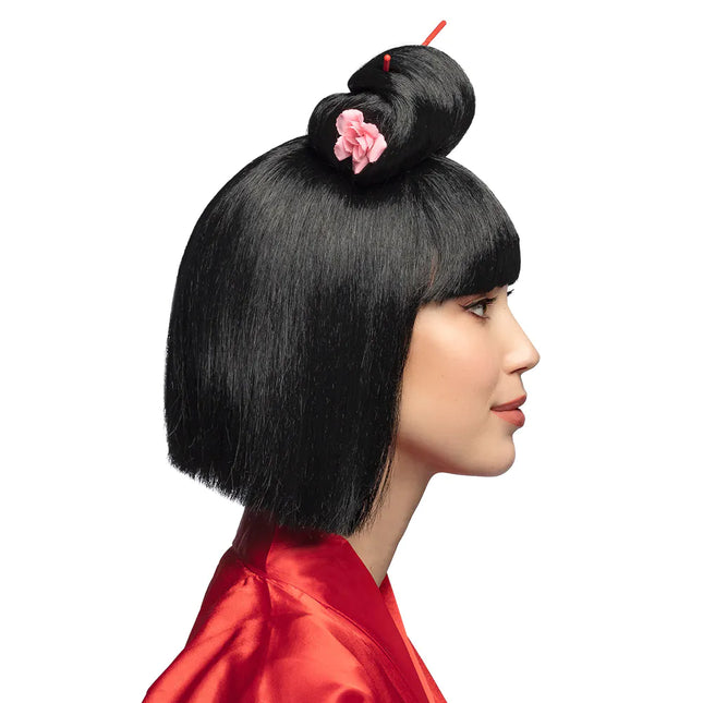 Sort paryk med pinde