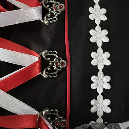 Sort og hvid Dirndl-kjole Oktoberfest Damer Ternet