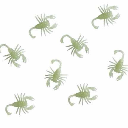Borddekoration Skorpioner Glow In Teh Dark 6cm 8stk