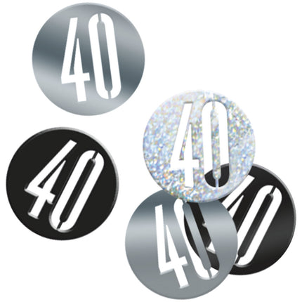 Bordkonfetti 40 år sort 14gr