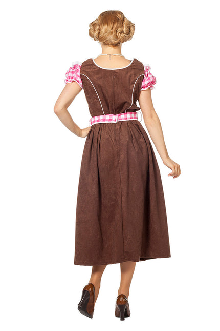 Pink Dirndl-kjole Oktoberfest Ladies Long