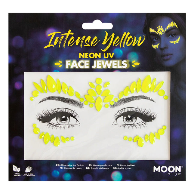 Moon Glow Neon UV Face Jewels Intens gul