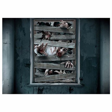 Halloween-vinduesdekoration Zombier