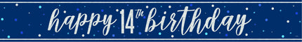 Happy Birthday Banner Blue 14 Years 2.74m