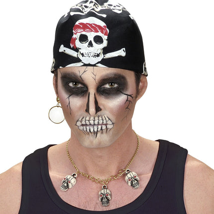 Sort og hvid pirat-bandana