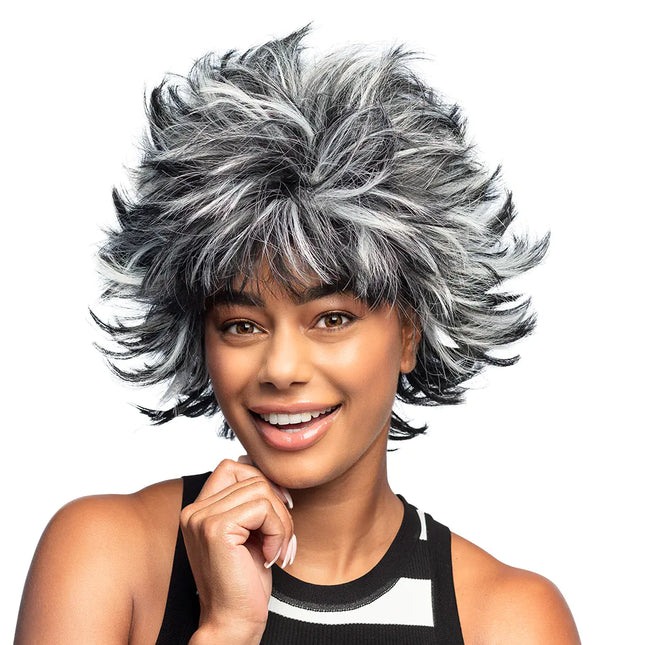 Sort og hvid paryk Wild