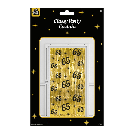 65 års dørforhæng Guld Sort