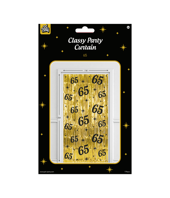 65 års dørforhæng Guld Sort