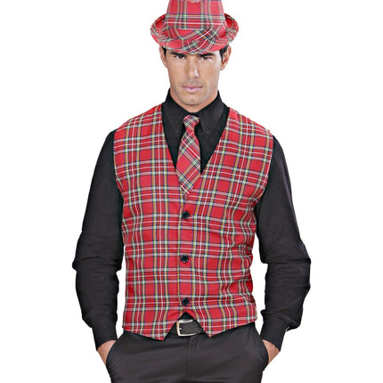 Rødt slips med tern