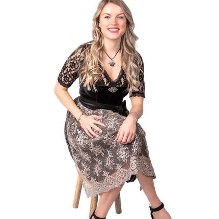 Sort Dirndl-kjole Oktoberfest Damer Fløjl