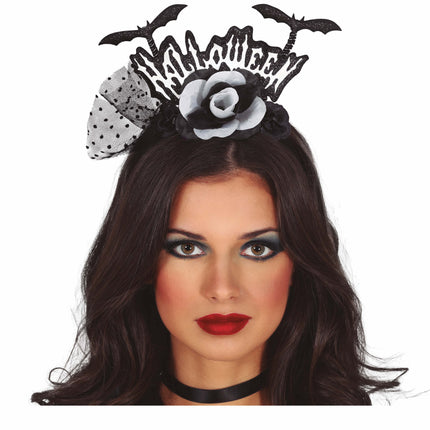 Halloween-hårbånd Halloween-flagermus og -blomst