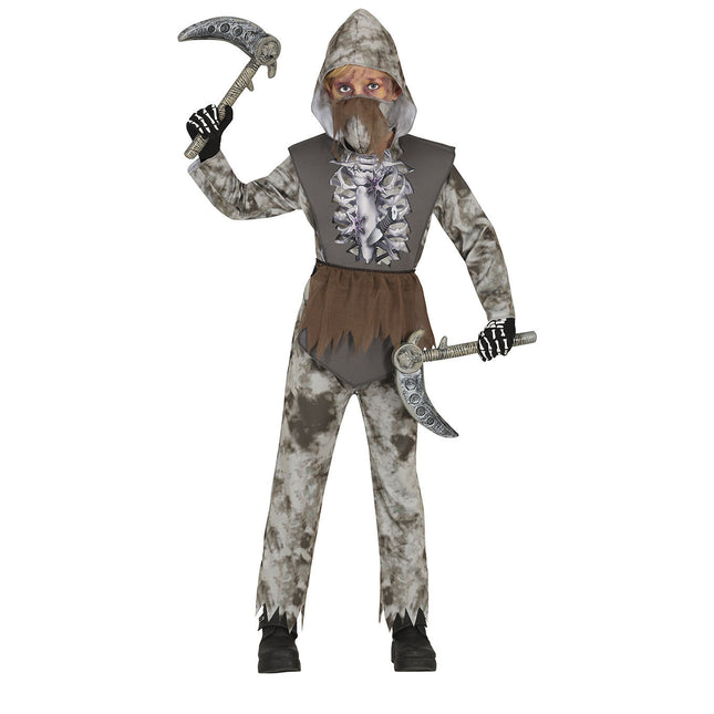 Ninja-kostume barn grå