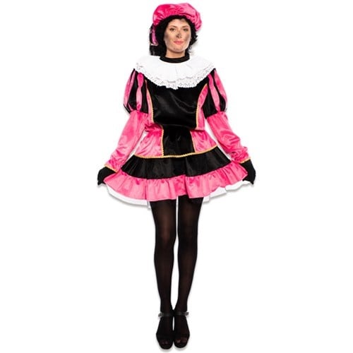 Pietenpak-kjole i fløjl, lyserød